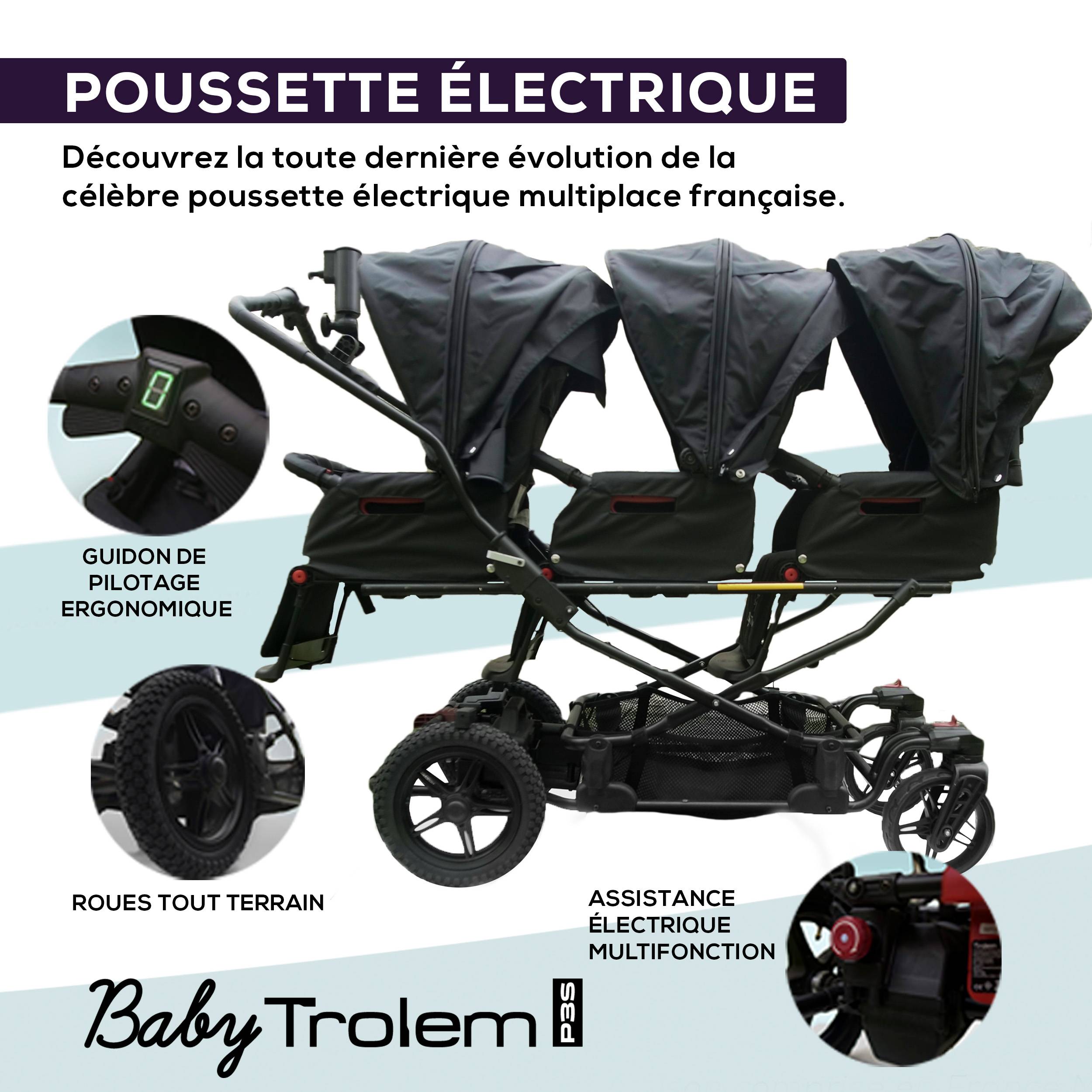 POUSSETTE MULTIPLACE  P3S